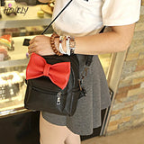 Sweet Bow Mini Backpack PU Leather Women Backpacks Preppy Style