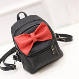 Sweet Bow Mini Backpack PU Leather Women Backpacks Preppy Style