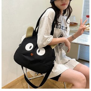 Cat Cartoon Canvas Shoulder Bag for Women
