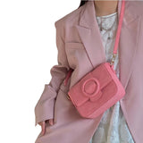 Cherry Powder One Shoulder Crossbody Handbag Girl Heart Macaron