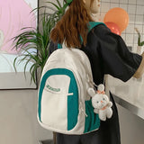 Patchwork Woman Backpack High Capacity Laptop Schoolbag For Teenage