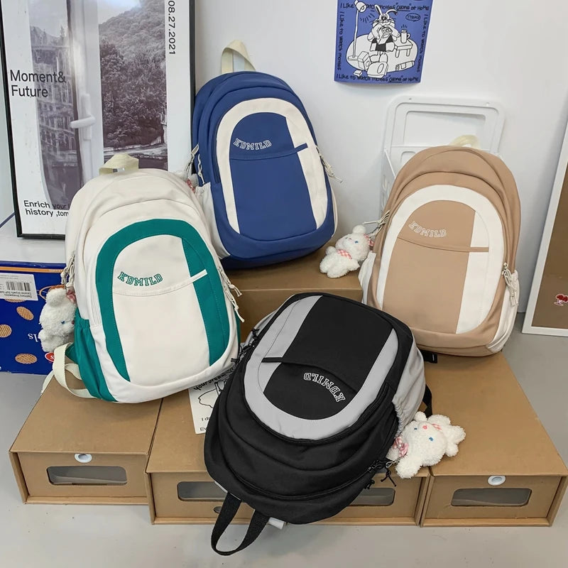 Patchwork Woman Backpack High Capacity Laptop Schoolbag For Teenage