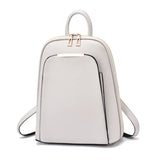 Real Cow Leather Silver Women Backpack Girls Book Bag
