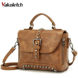 Vintage Oil Leather Handbag Women Bag Crossbody KL600