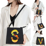 Square Bag Initial Name Letter Pattern Printing Commuter Bag