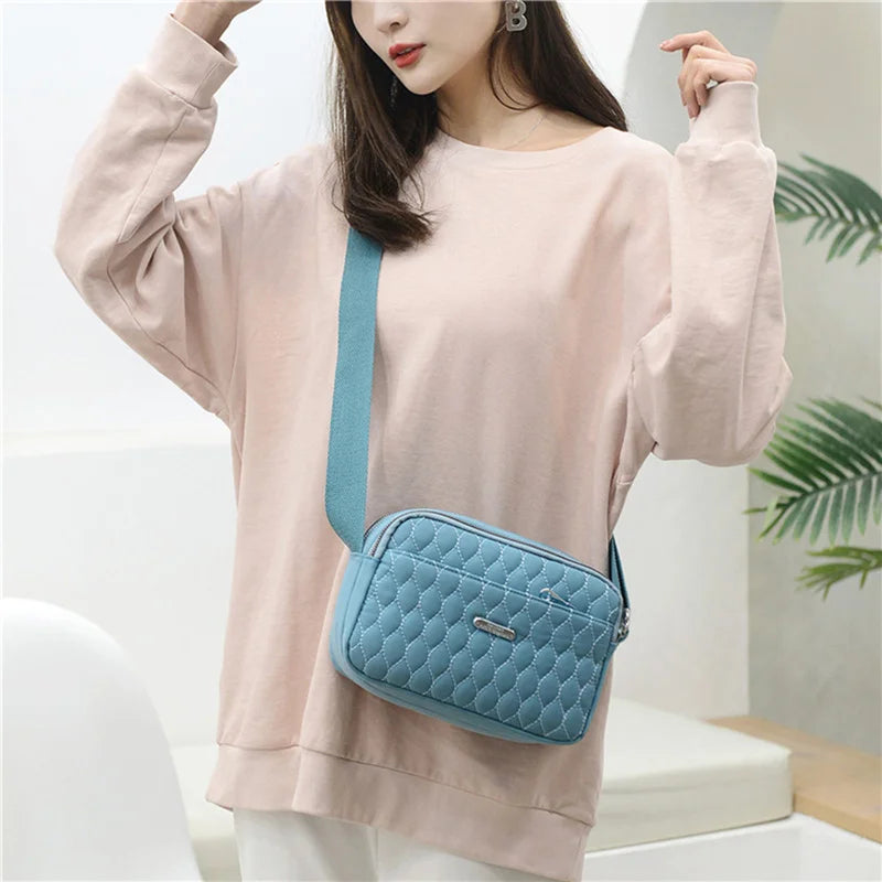 Small Messenger Bag Women Lingge Embroidery Camera Female Ladies Shoulder Crossb