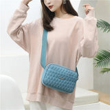 Small Messenger Bag Women Lingge Embroidery Camera Female Ladies Shoulder Crossb