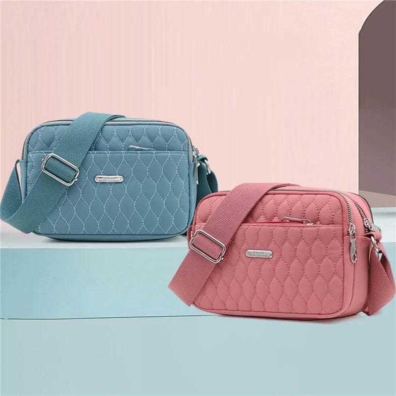 Small Messenger Bag Women Lingge Embroidery Camera Female Ladies Shoulder Crossb