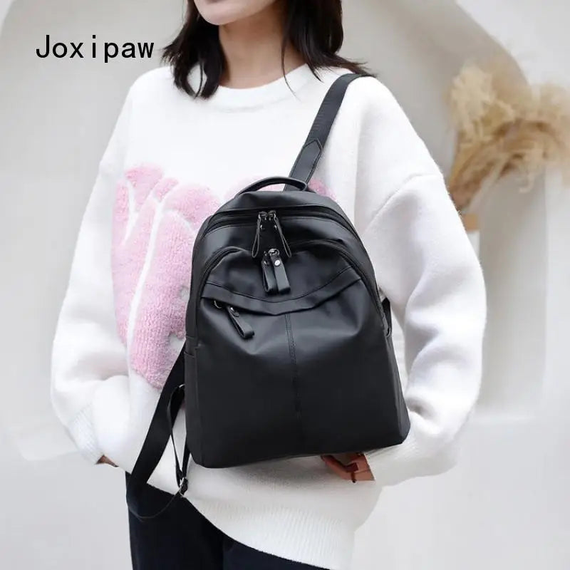 Women's Casual Travel Backpack Large Capacity School Bag Soft PU Leather