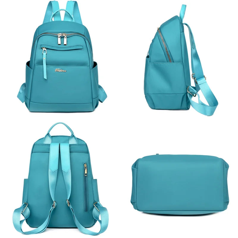 Nylon Oxford Backpack for Women Large Capacity Travel Ladies Bags