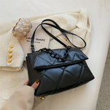 Spring Chain Women Shoulder Bag Plaid Pu Leather Crossbody Bags