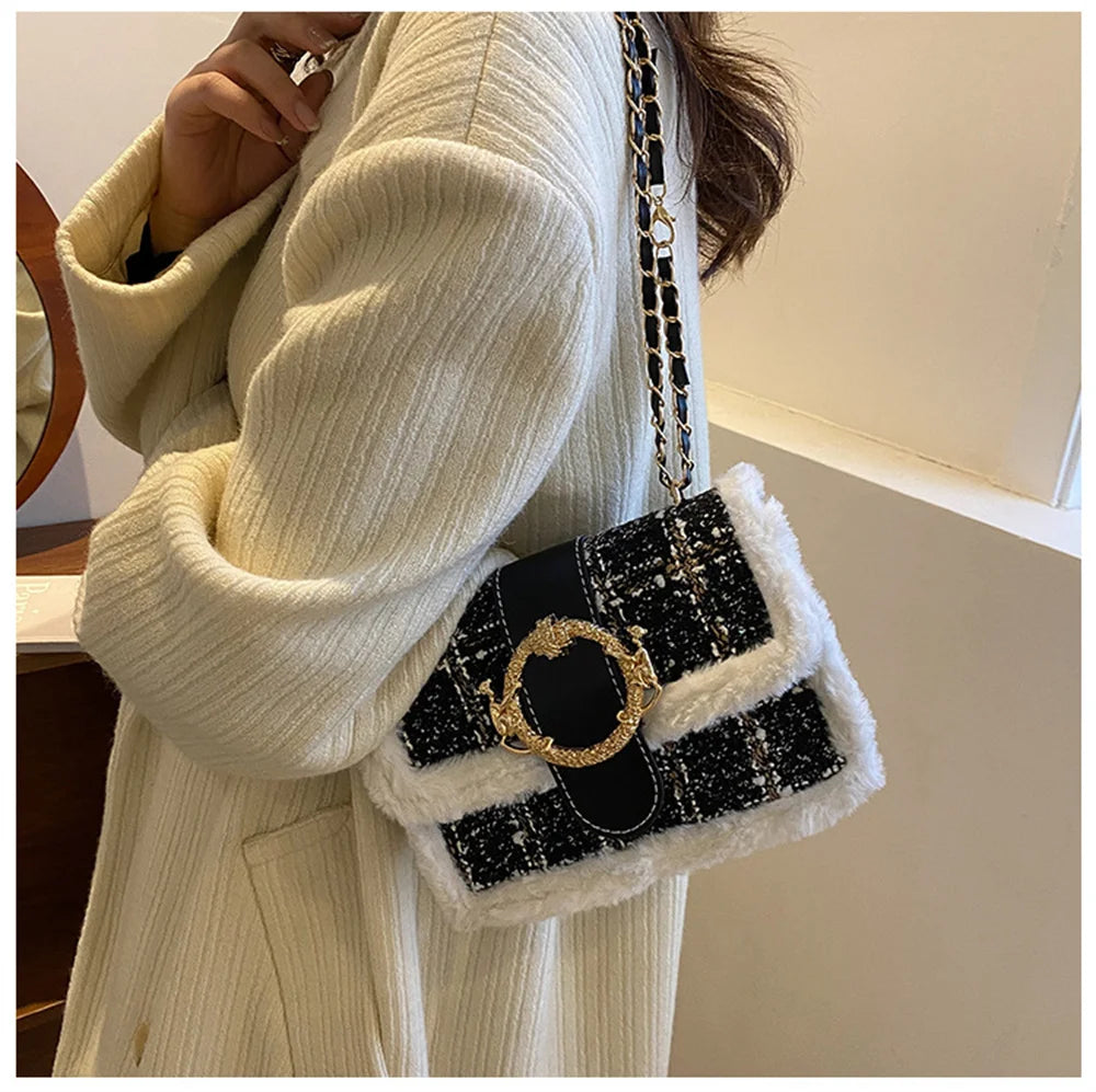 Spring Plush Shoulder Bags Women's Crossbody Bag