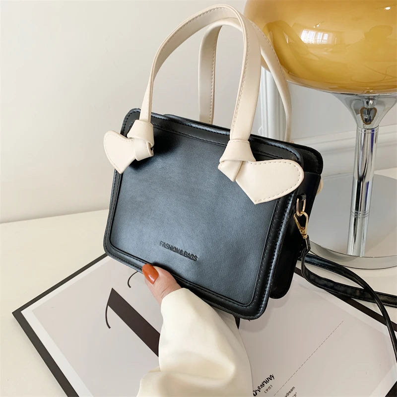 Mini Square Handbag Women Solid Texture Messenger Bags