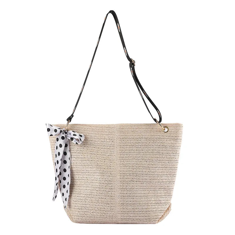 Straw Bag Summer Sweet Fresh Shoulder Messenger Beach Tote Bag