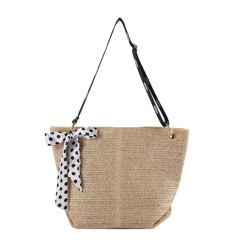 Straw Bag Summer Sweet Fresh Shoulder Messenger Beach Tote Bag