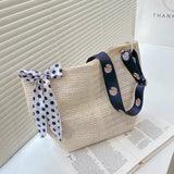Straw Bag Summer Sweet Fresh Shoulder Messenger Beach Tote Bag