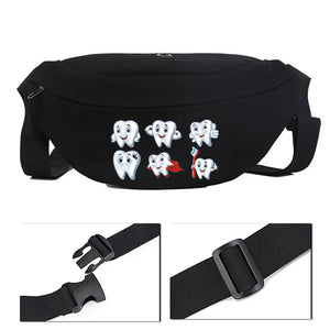 Cartoon Tooth Pattern Canvas Shoulder Bag