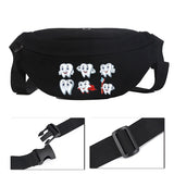 Cartoon Tooth Pattern Canvas Shoulder Bag