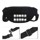 Cartoon Tooth Pattern Canvas Shoulder Bag