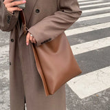 Summer Women's Shoulder Bag Large Capacity Soft PU Leather Rectangular Tote Bag