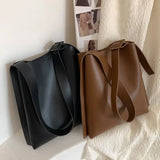 Summer Women's Shoulder Bag Large Capacity Soft PU Leather Rectangular Tote Bag