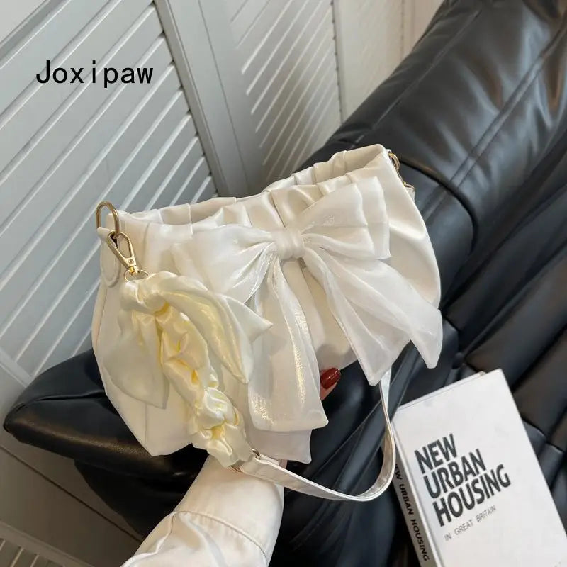 Summer Bow Shoulder Bag Sweet Crossbody Bag for Women