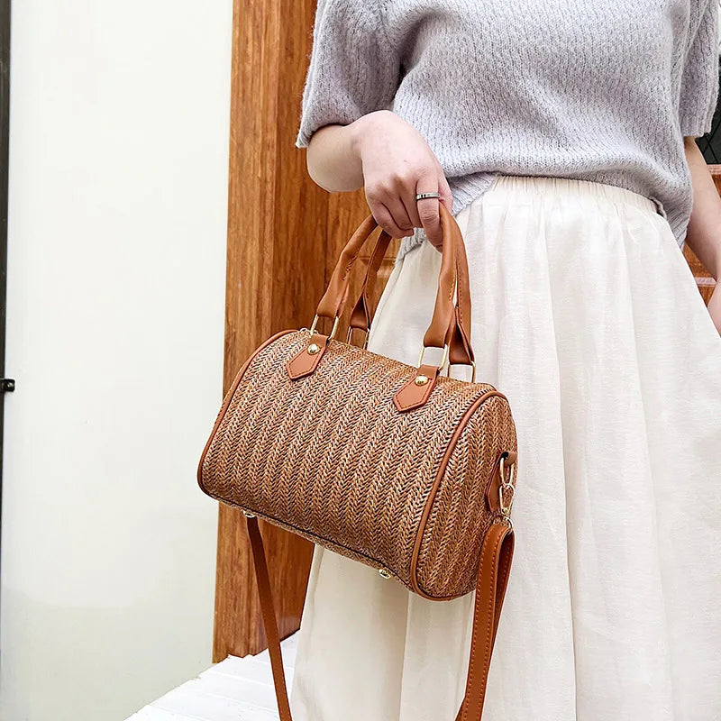 Summer Straw Bags for Women Woven Handbags Bohemian Ladies Shoulder Crossbody Ba