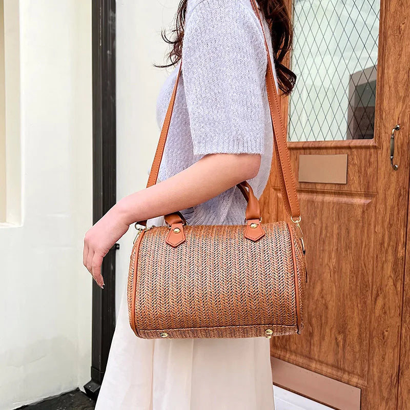 Summer Straw Bags for Women Woven Handbags Bohemian Ladies Shoulder Crossbody Ba