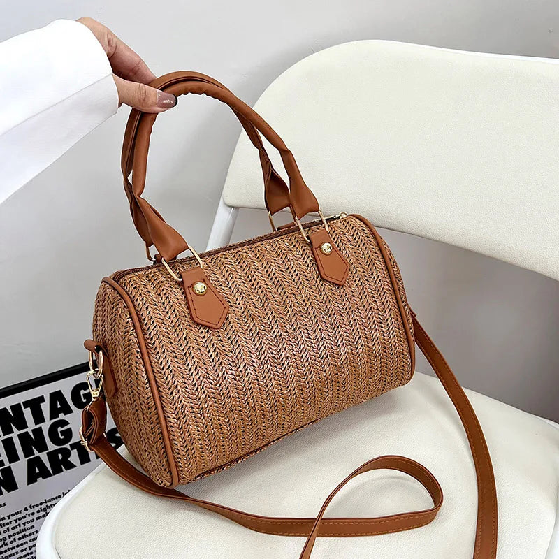 Summer Straw Bags for Women Woven Handbags Bohemian Ladies Shoulder Crossbody Ba