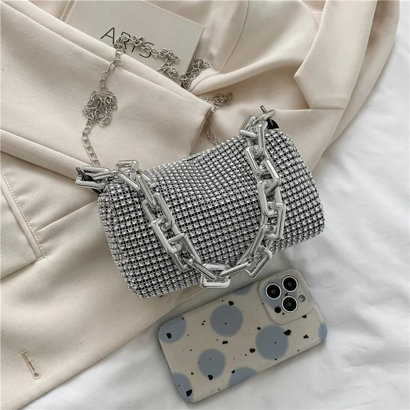 Summer Travel Bling Diamond Small Crossbody Messenger Bags for Women