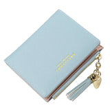 Tassel Women Wallet Small Leather Zipper Purses