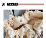 Women Canvas Shoulder Bags Tassel Handbags Totes Ins Shopping Totes