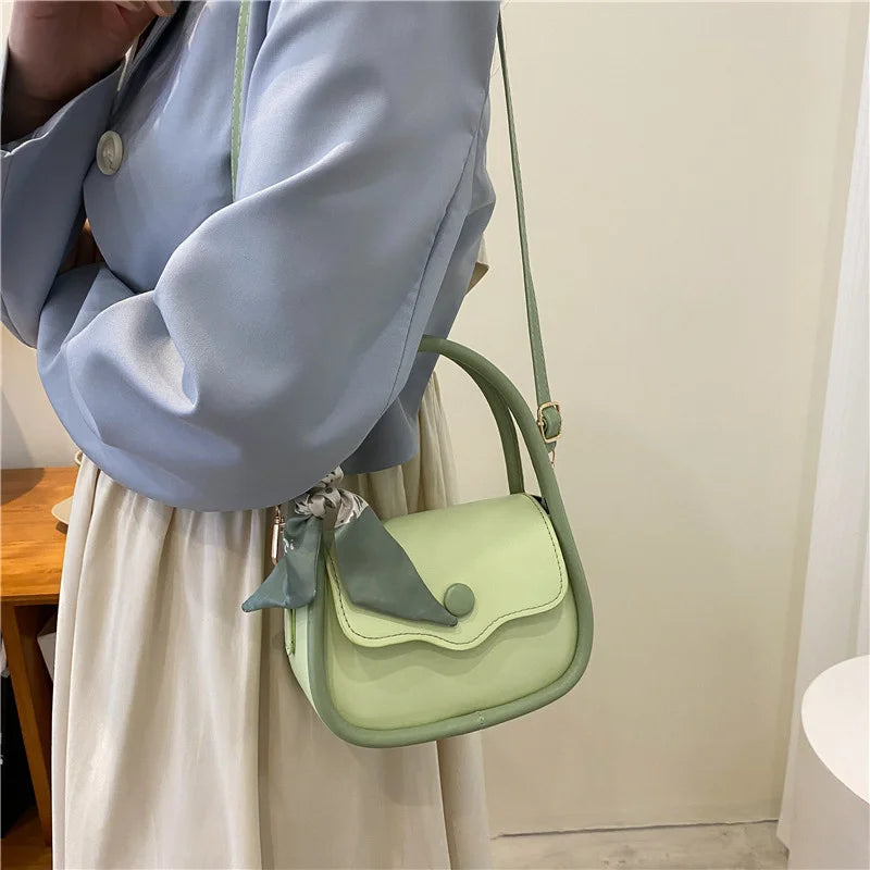 Small Fresh Women's Shoulder Bag Silk Scarf Handbag Messenger Bag