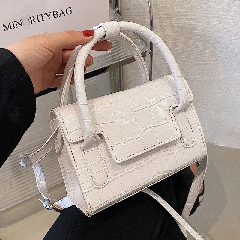 Stone Pattern PU Leather Crossbody Tote Bags for Women Shoulder Bag