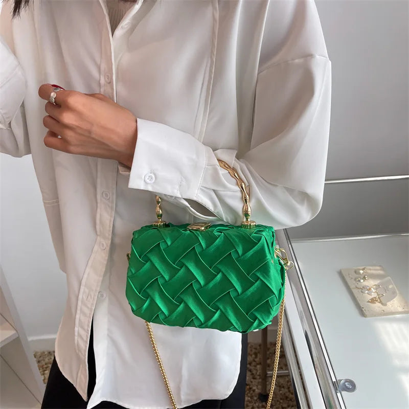 Small Tote Bag with Metal Chain Women's Handbag