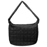 Winter Nylon Shoulder Bags Down Cotton Crossbody Plaid Tote for Women