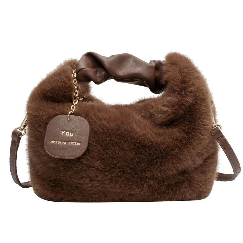 Winter Plush Handbags Ladies Shoulder Bag