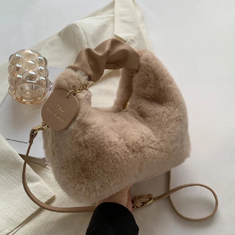 Winter Plush Handbags Ladies Shoulder Bag