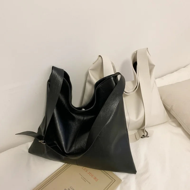 Women Large Shoulder Bag Pu Leather Messenger Crossbody Bag