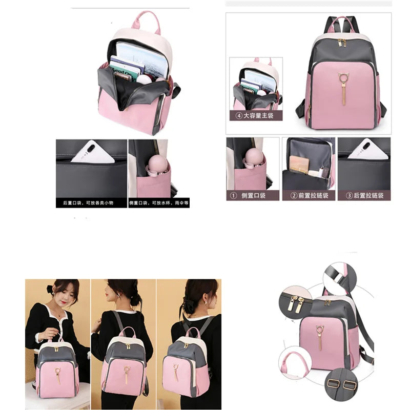 Waterproof Tassel Oxford Backpack for Women