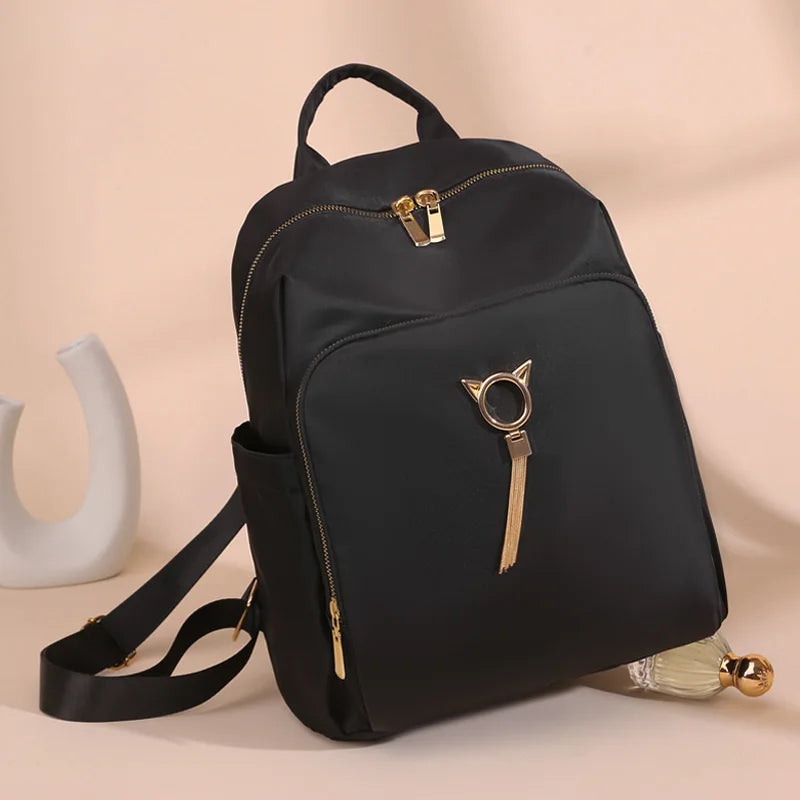 Waterproof Tassel Oxford Women Backpack Big Capacity Travel Bag
