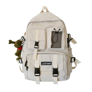 Women Nylon School Backpack with Anti Theft Rucksack