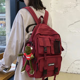 Women Nylon School Backpack with Anti Theft Rucksack