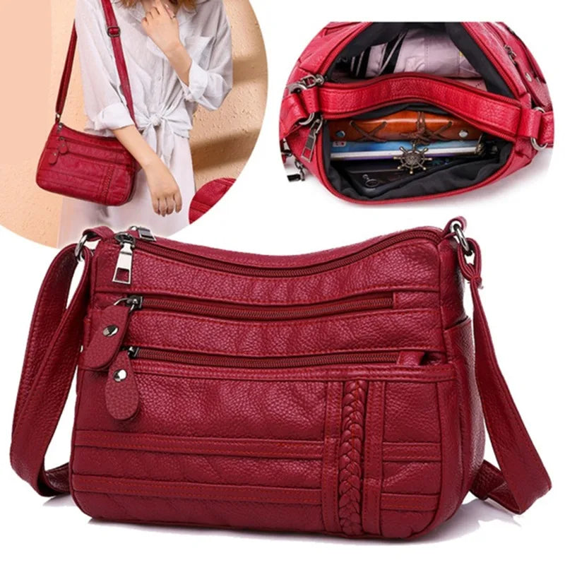 Leather Women Shoulder Bag Crossbody Handbag for Ladies
