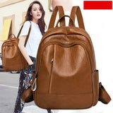 Women's PU Leather Travel Shoulder Bag Girl School Backpack