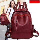 Women's PU Leather Travel Shoulder Bag Girl School Backpack