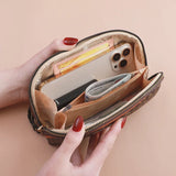 Printed Shell Clutch Bag Women's Travel Storage PU Leather Cosmetic Bag