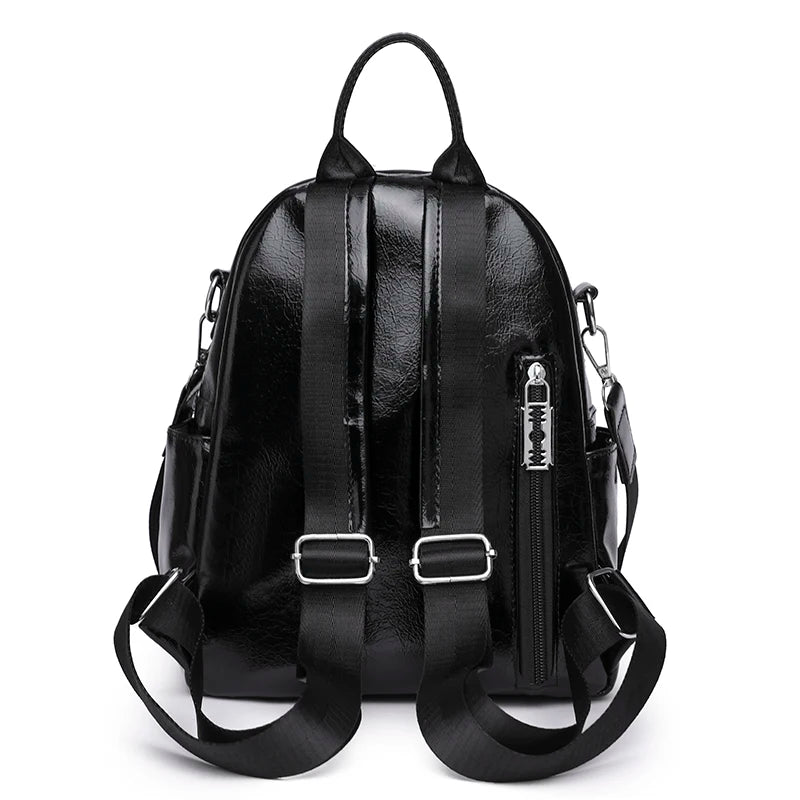 Ladies Large Capacity PU Leather Backpack