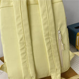 Casual Nylon Student Schoolbag Double Zipper Charm Keychain