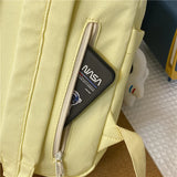 Casual Nylon Student Schoolbag Double Zipper Charm Keychain